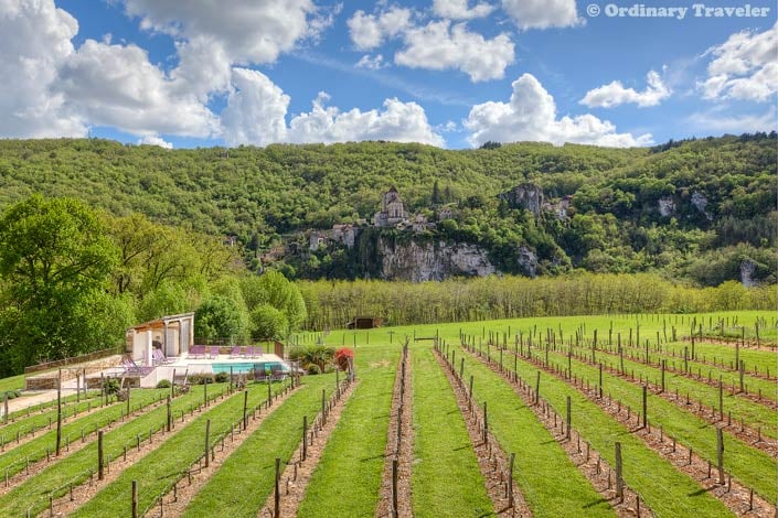 Hotel Le Saint Cirq with view of Saint Cirq Lapopie France