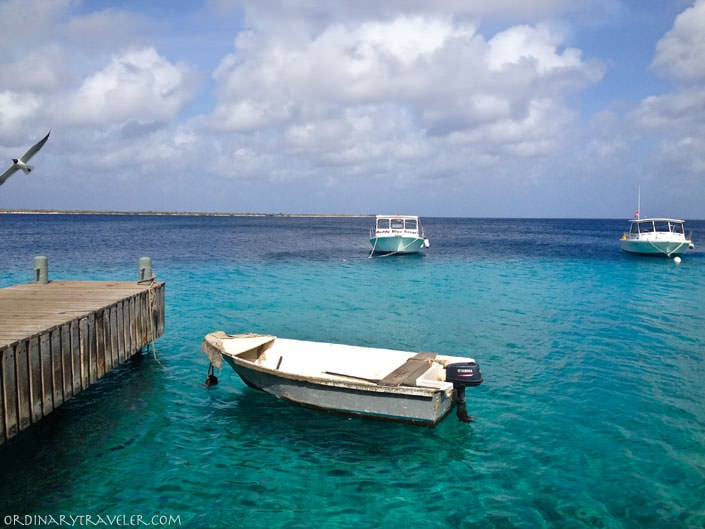 Dock at Buddy Dive Resort in Bonaire, Caribbean