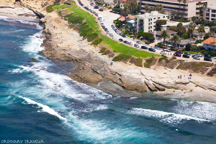 A Magical Aerial View High Above San Diego, California La Jolla Cove Aerial View