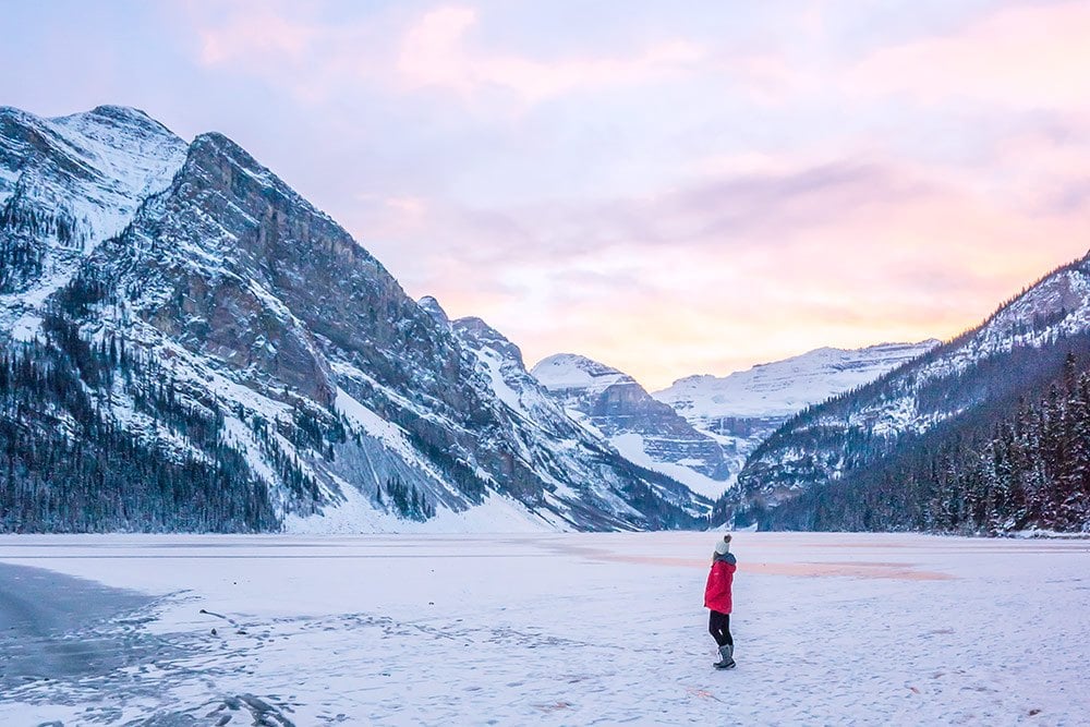 Frozen Lake Louise in Winter - Banff, Canada
