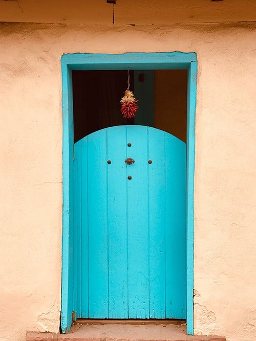Blue Door in Santa Fe, New Mexico