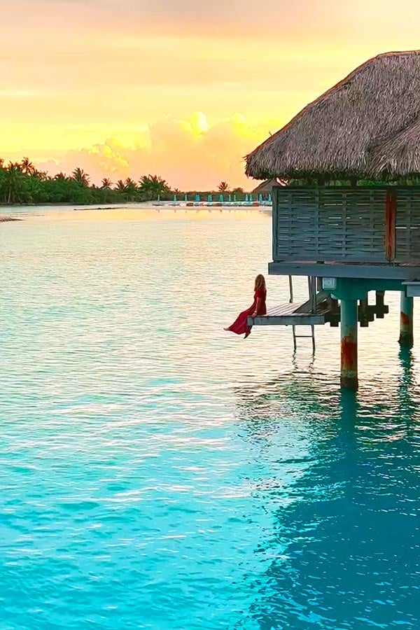 Four Seasons Bora Bora Overwater Bungalow sunrise