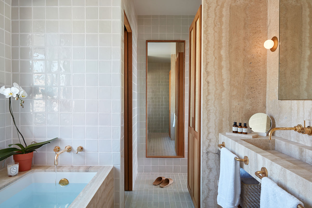 Hotel Joaquin Laguna Beach California stylish bathroom