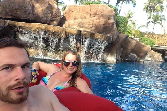 couple ina pool at the sheraton maui - one of the Most Romantic Island Getaways in the World