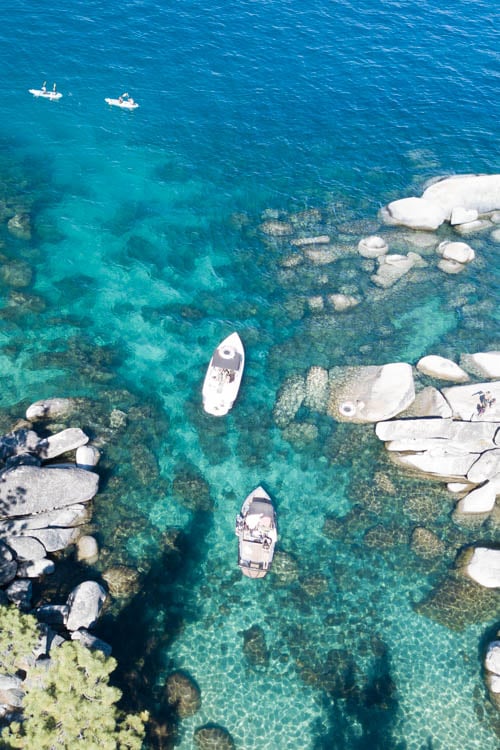 South Lake Tahoe East Shore Lake with Boats