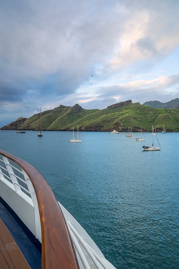 marquesas islands at sunrise from windstar star breeze ship